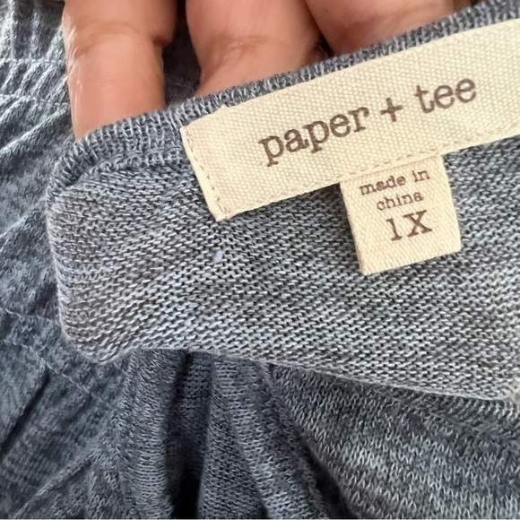 Paper + Tee blue chambray long sleeve top Size 1x New with tags - Picture 9 of 13